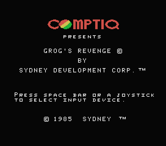 Grog's Revenge title screen for MSX